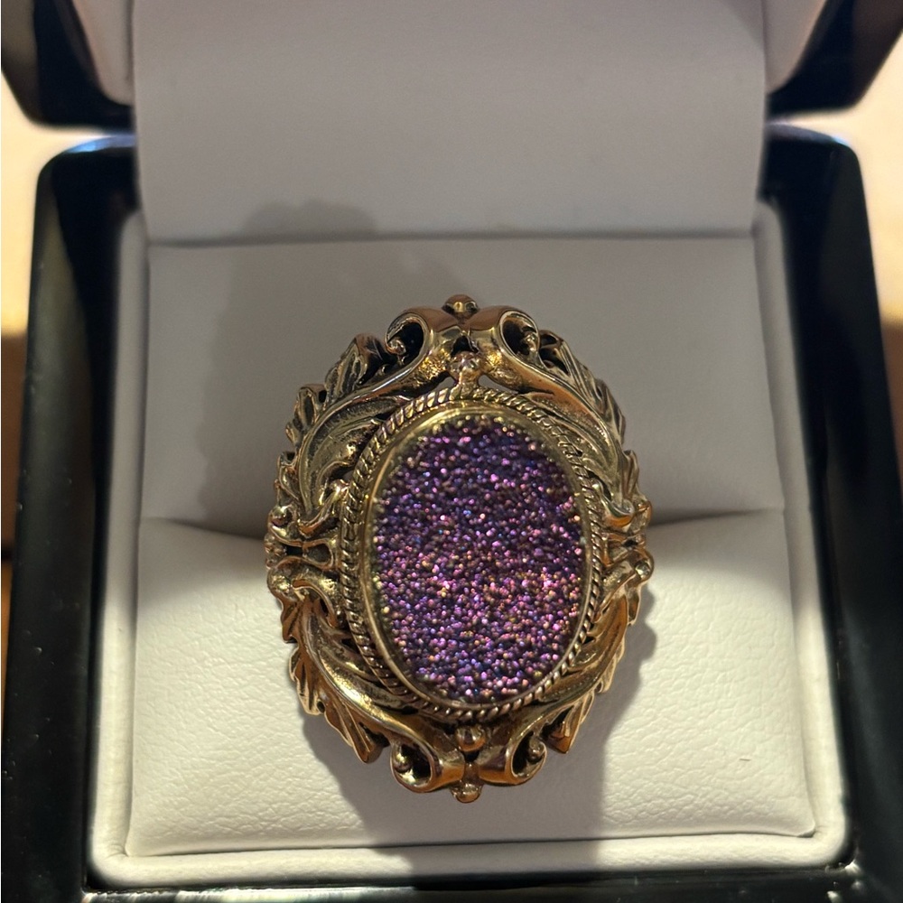 Nicky Butler Gold and Purple Statement Vintage Ring